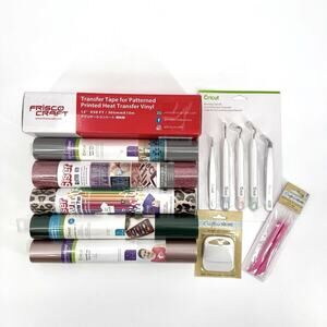 Lot of NEW! Cricut Iron-on Heat Transfer Vinyl Transfer Tape & Tools